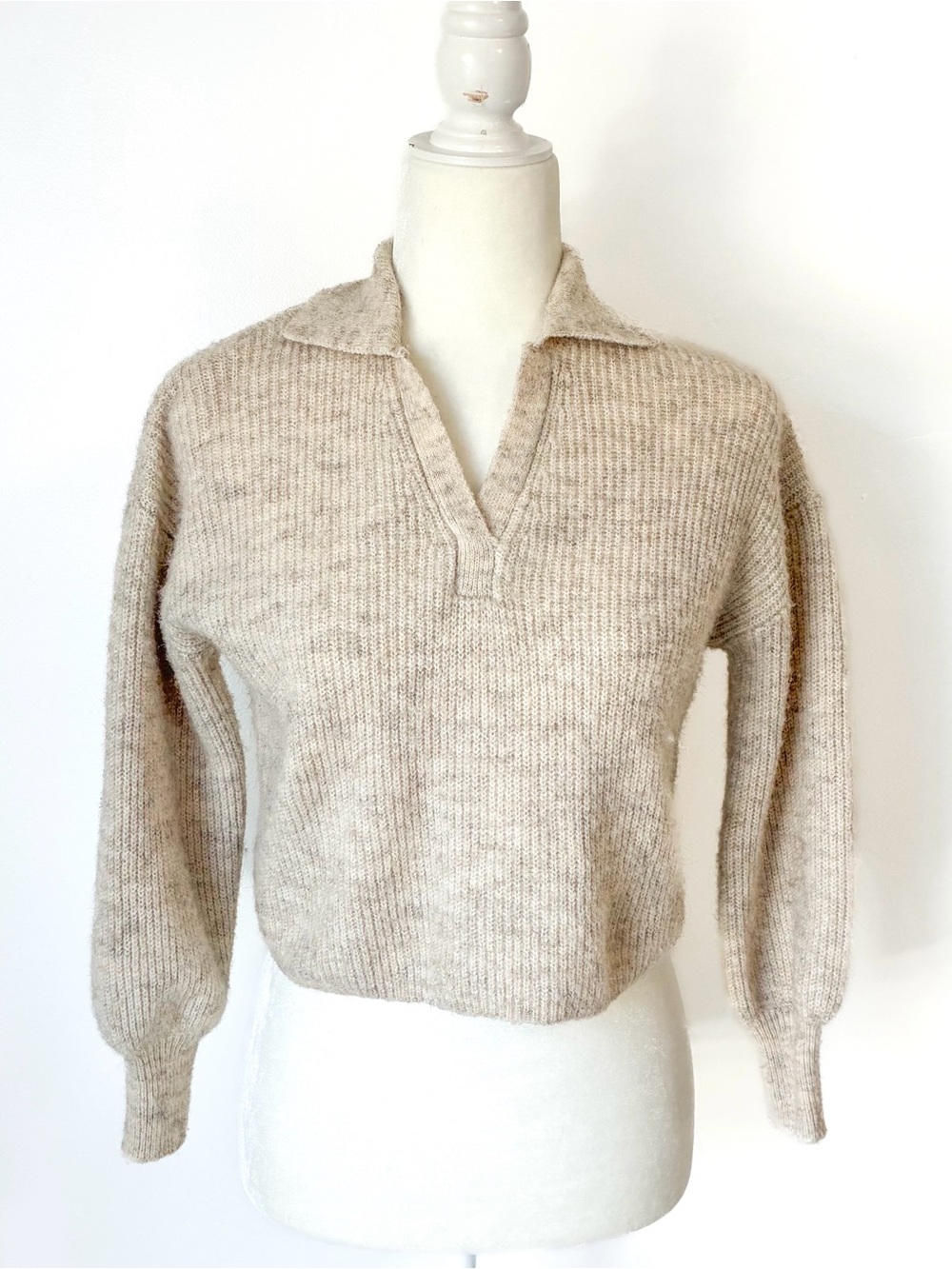 Cozy Collared Cropped Sweater XS
